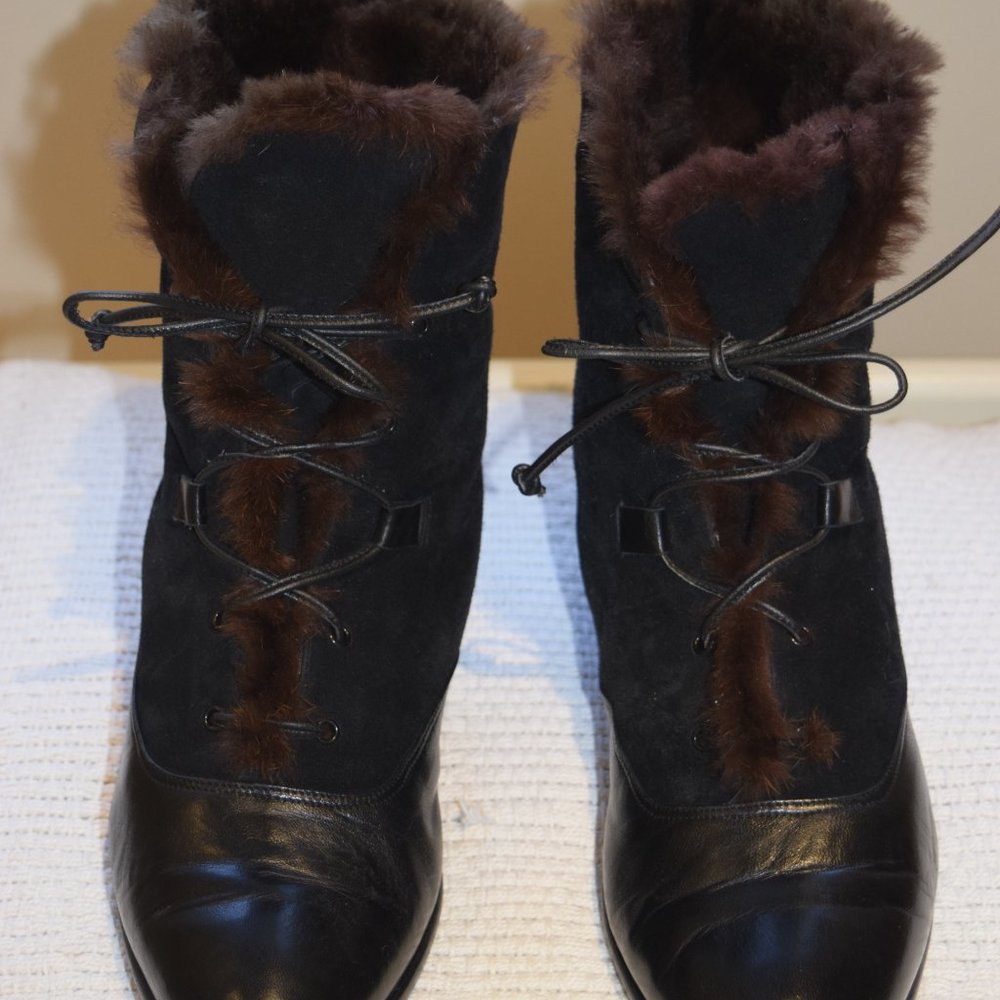 Bally Fur Lined Vintage Boots - Size 8